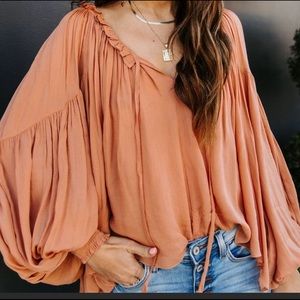 Beautiful orange flowey boho top